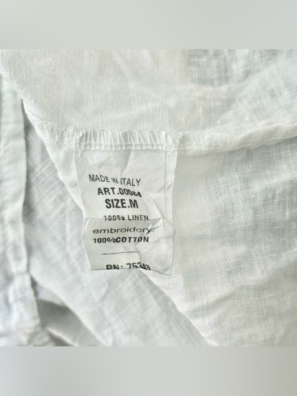Alessia Pacini White Linen‎ Embroidered Popover Peasant Tunic Blouse M - Picture 6 of 7